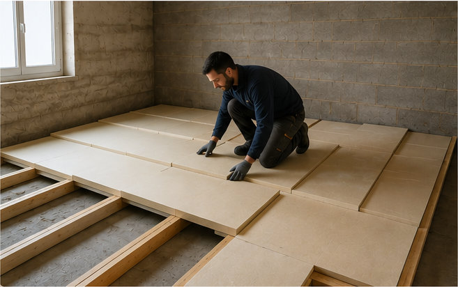 Isolation thermique d’un plancher intérieur