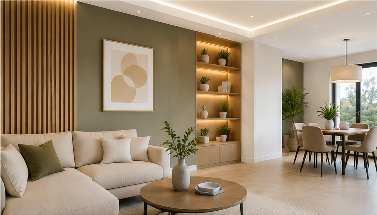 Décoration et finitions soignées dans un intérieur